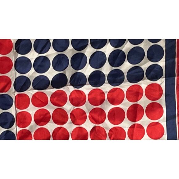 Vintage Vera Neumann Scarf - Signed - Red & Blue - Circles - Made in Japan - Picture 4 of 7
